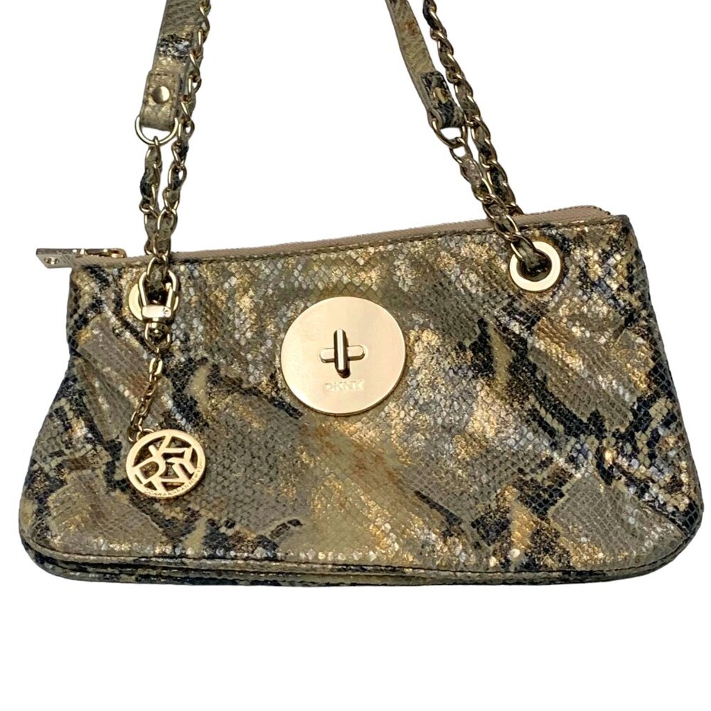 DKNY Metallic Python Print ‎ Leather Convertible … - image 12